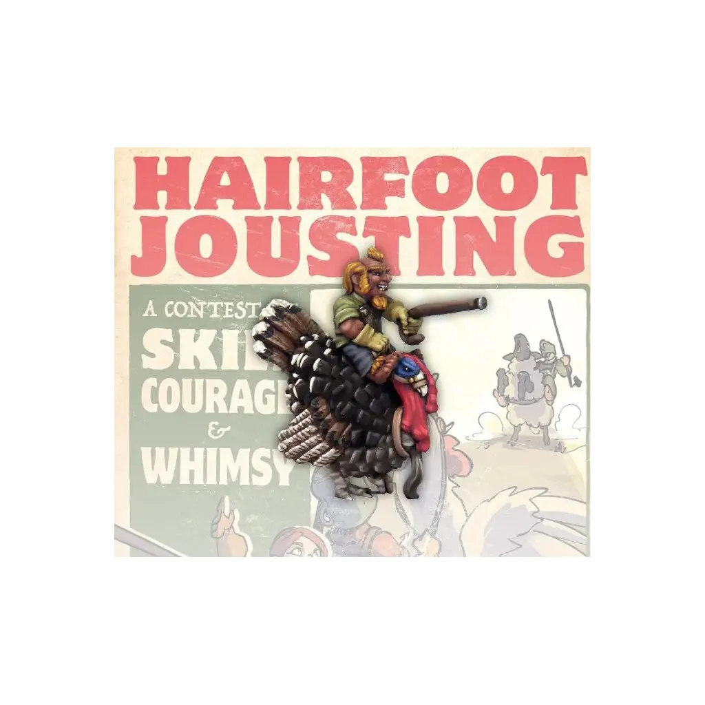 Hairfoot Jousting - Hairfoot Jouster riding a Turkey