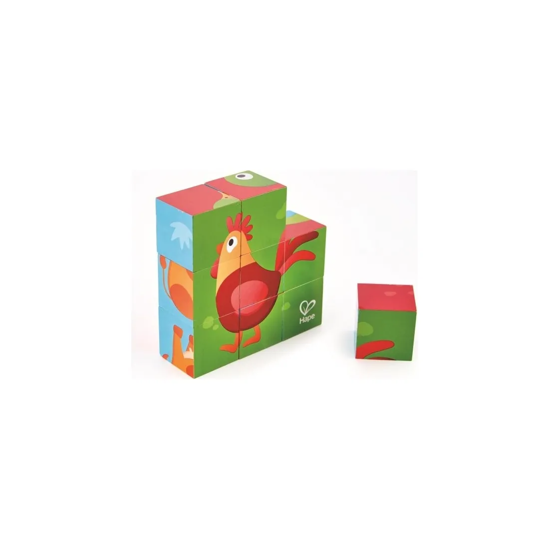 Puzzle Cubes - Animaux De La Ferme - Hape Toys