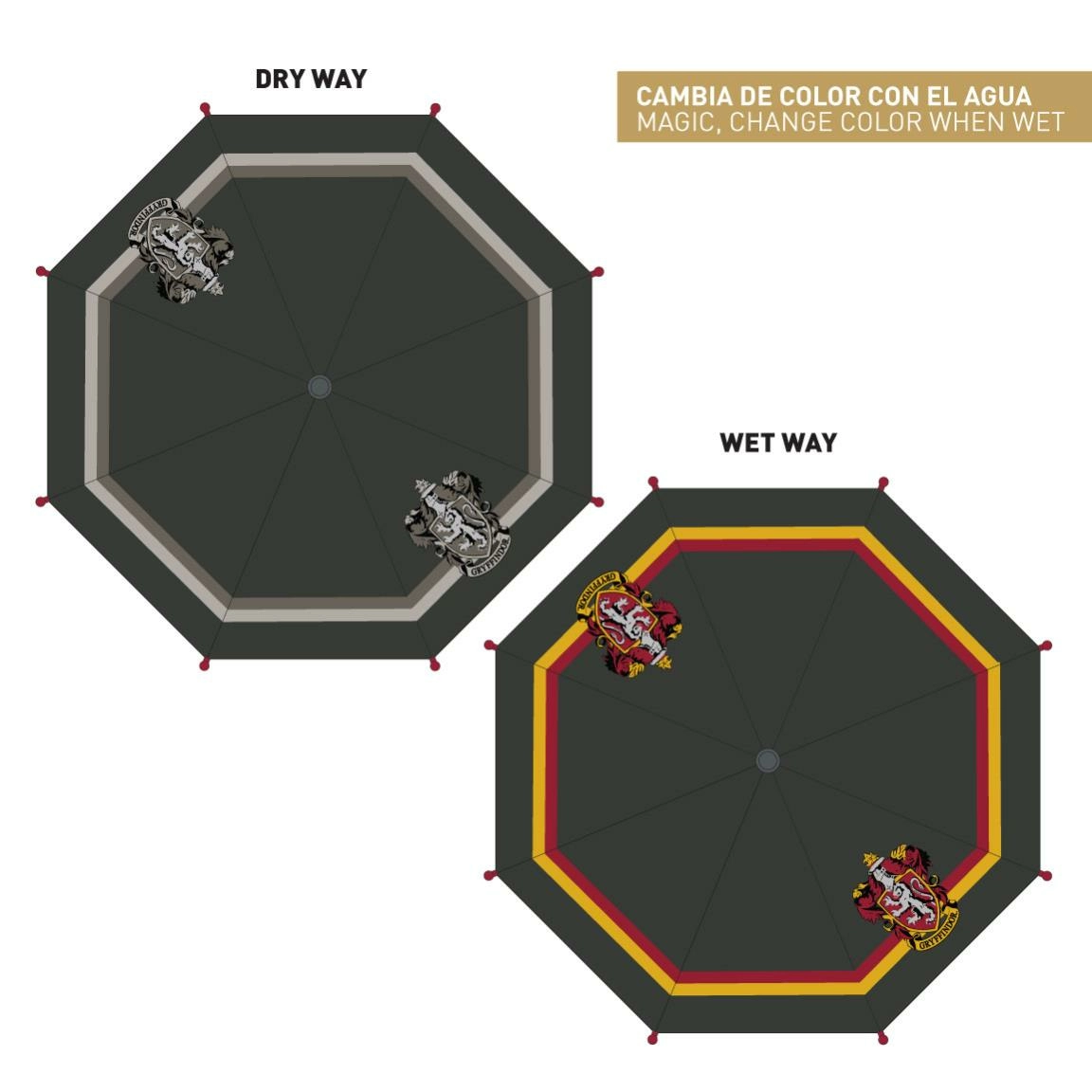 Harry potter - gryffondor - parapluie couleur change - 53 cm