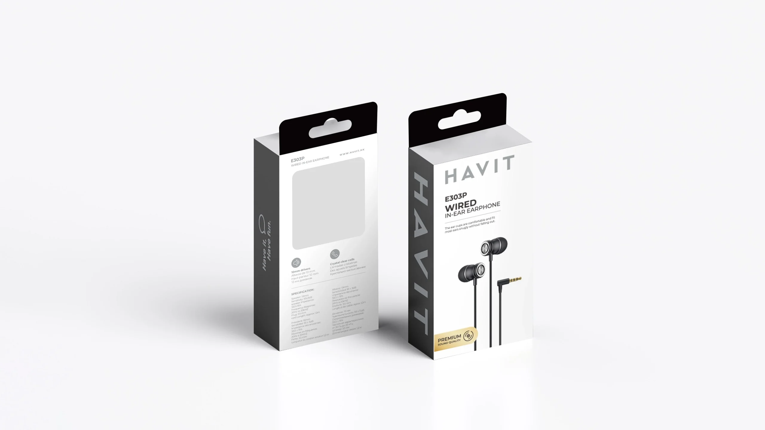 Havit - ecouteurs filaire - noir