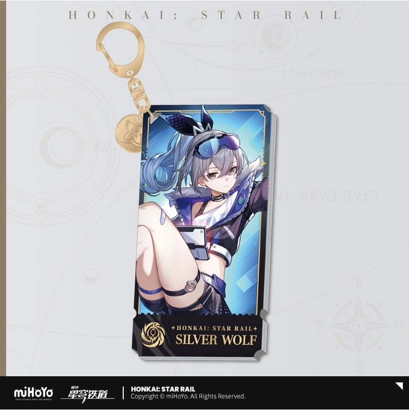Honkai: star rail character porte-clés silver wolf 9 cm