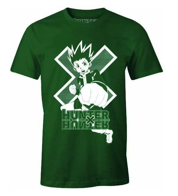 Hunter x hunter - t-shirt vert gon x monochrome - l