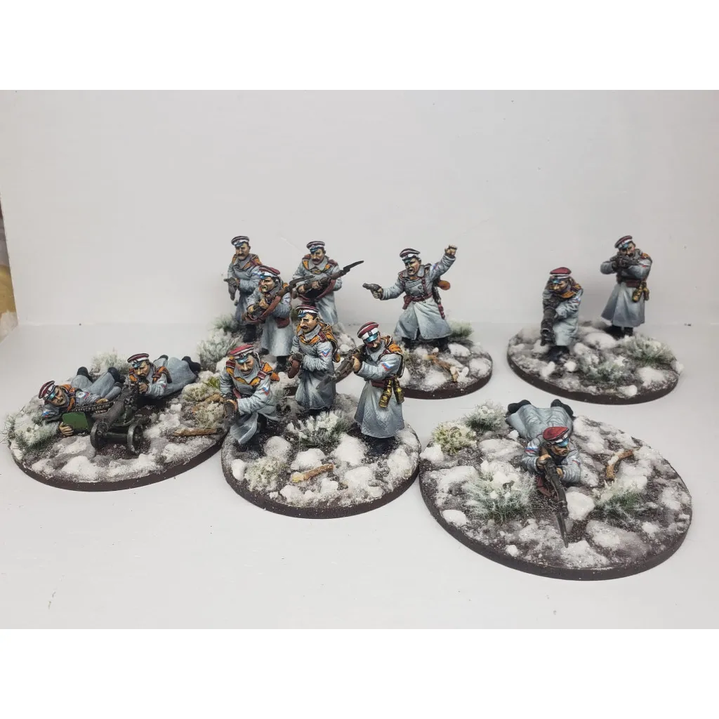 Infanterie blanche et supports en tenue d’hiver