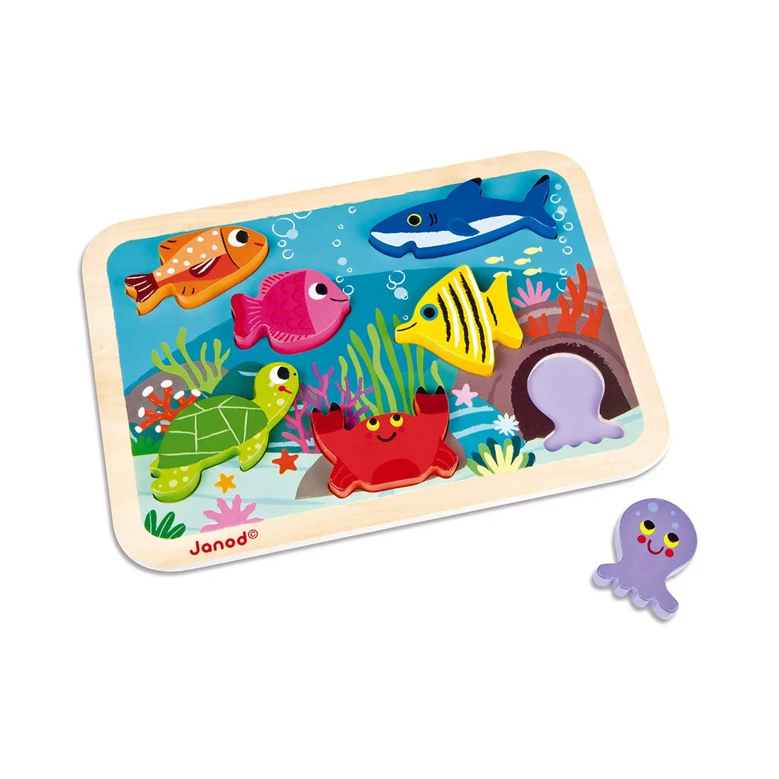 Chunky Puzzle Marin 7 pièces : Puzzles en bois premier âge - Janod