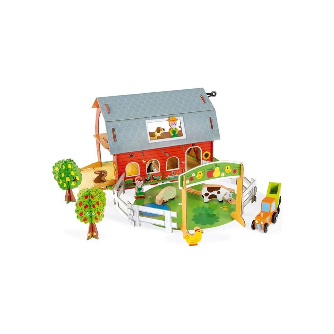 Ferme des Animaux Story - carton et bois - Ferme en bois - Janod