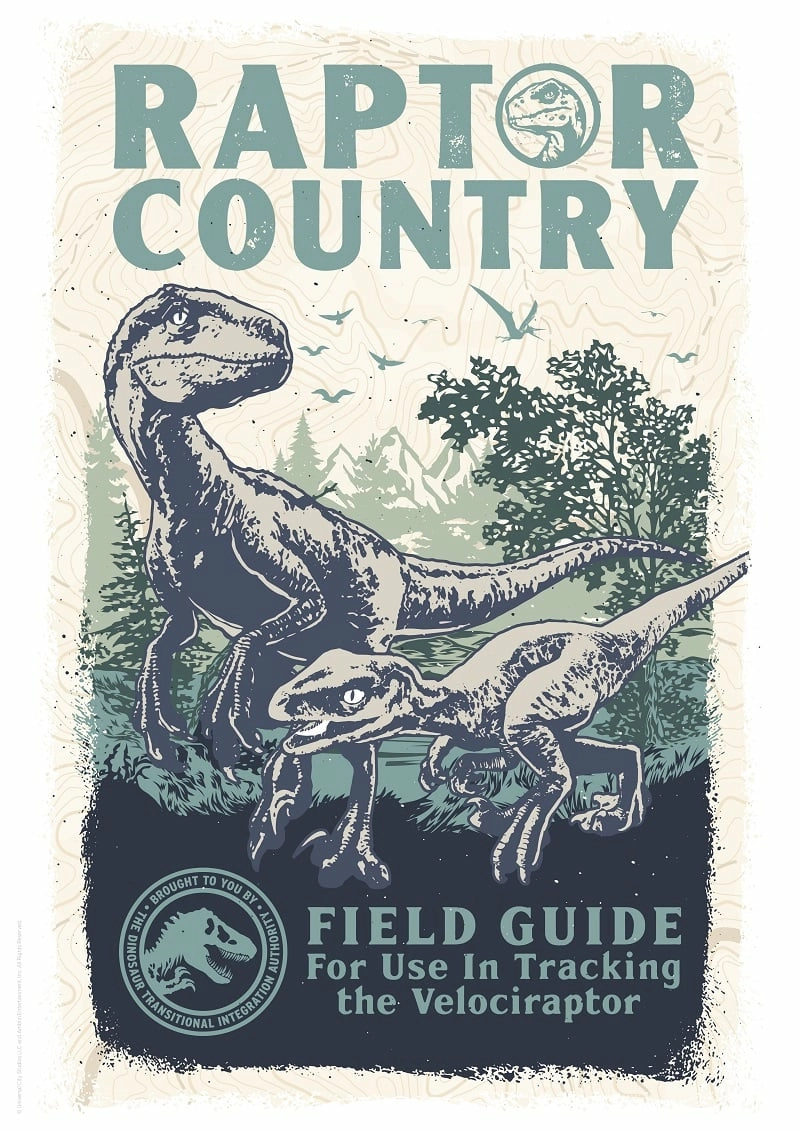 Jurassic world lithographie raptor country limited edition 42 x 30 cm