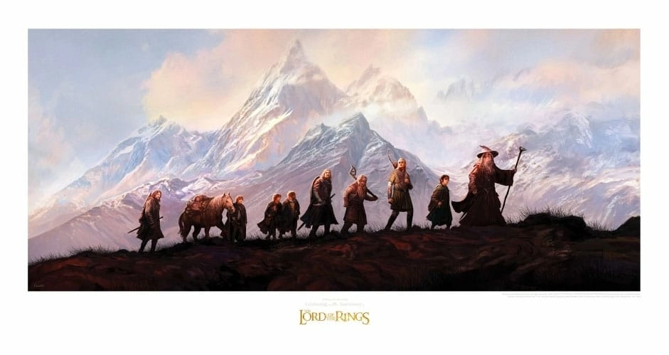 Le seigneur des anneaux impression art print the fellowship of the ring: 20th anniversary 59 x 30 cm