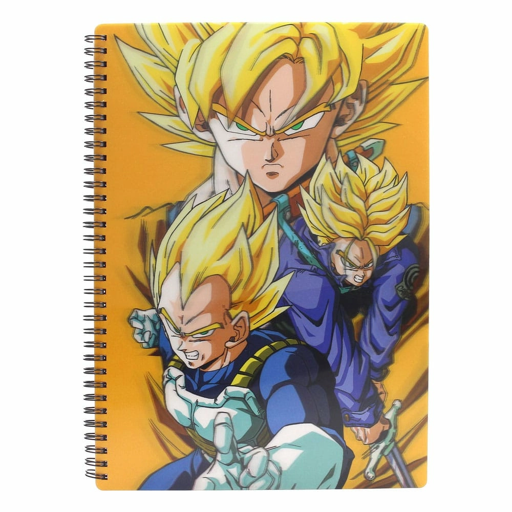 Libreta efecto 3d 30x21cm saiyans dragon ball z