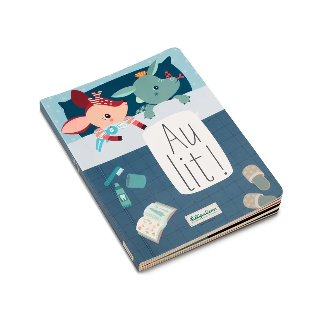 Livre d'apprentissage Fr en carton sur le rituel du coucher - Lilliputiens