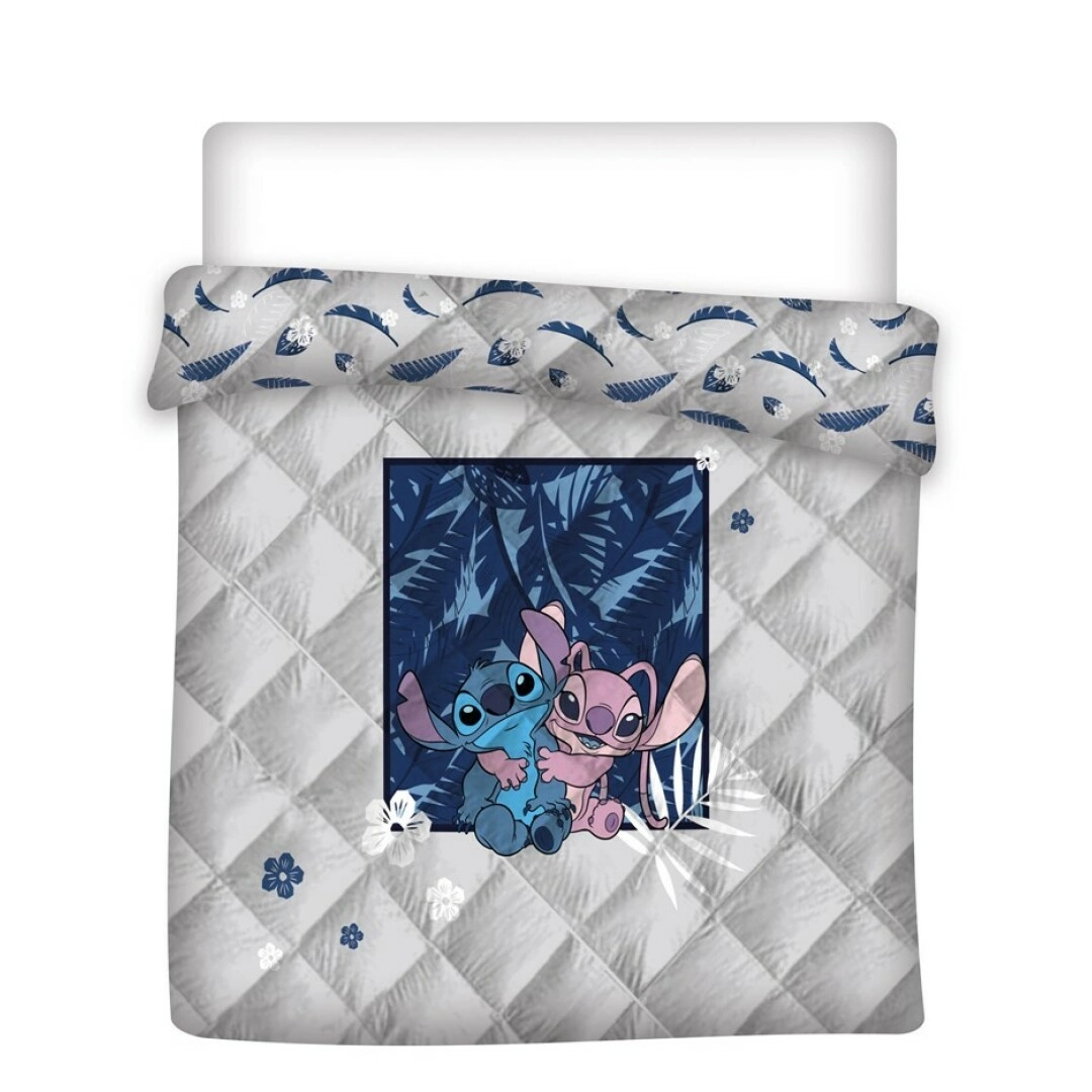 Lilo & stitch - angel & stitch - couverture en quilt 240x220cm