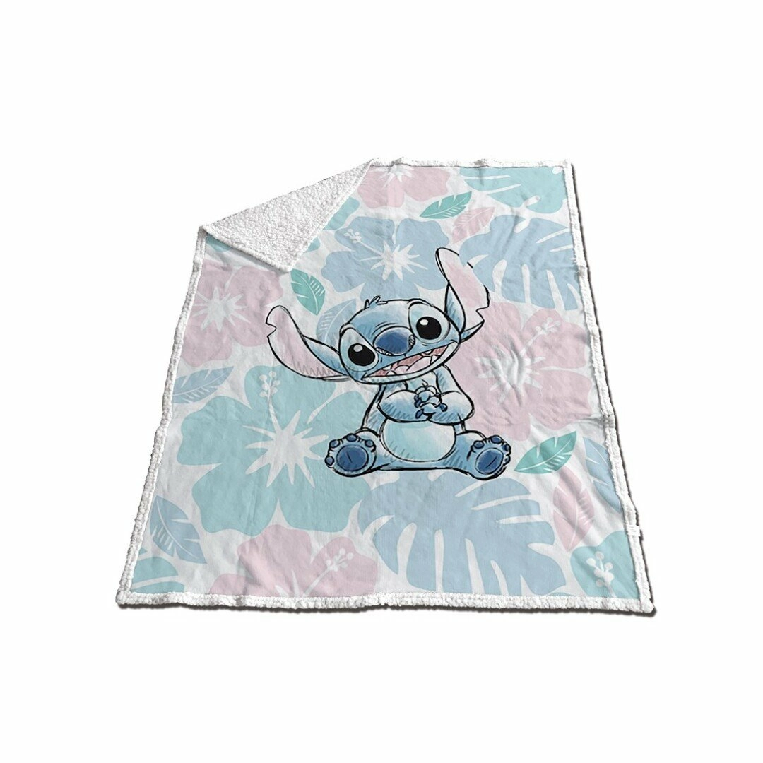 Lilo & stitch - couverture sherpa 130x170cm - stitch