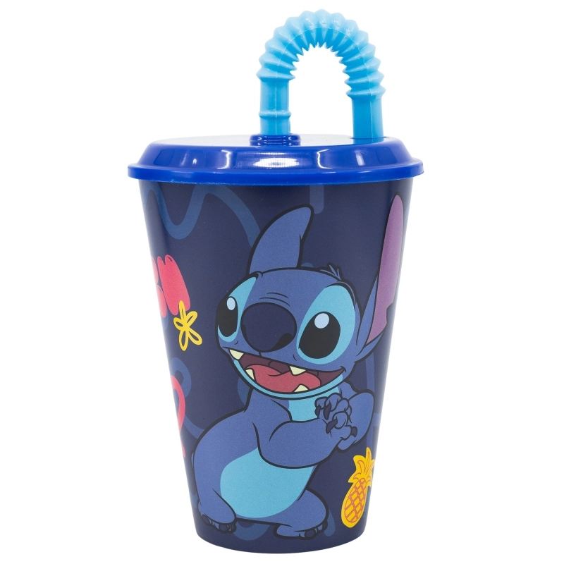 Lilo&stitch - verre plastique avec paille  - stitch 430ml