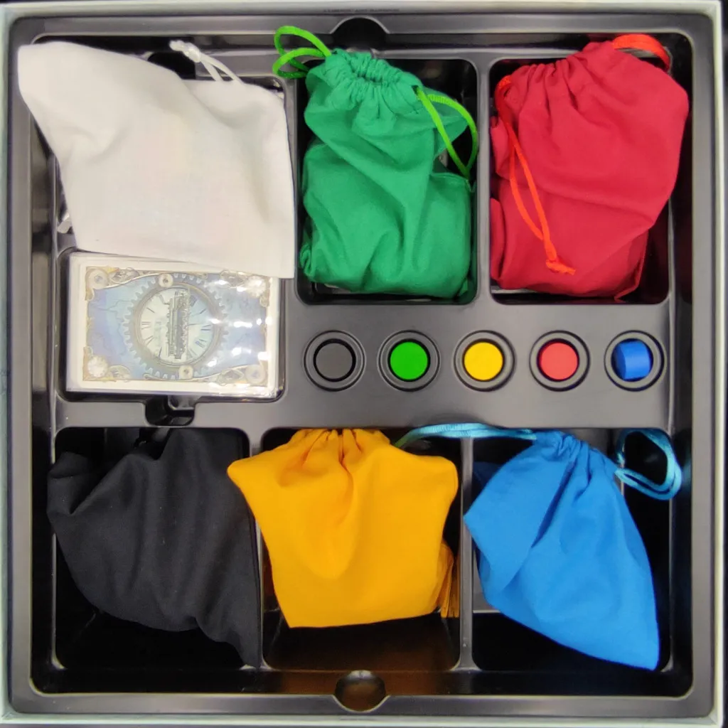 Lot de 6 bourses - couleur rouge, bleu, noir, blanc, vert, jaune