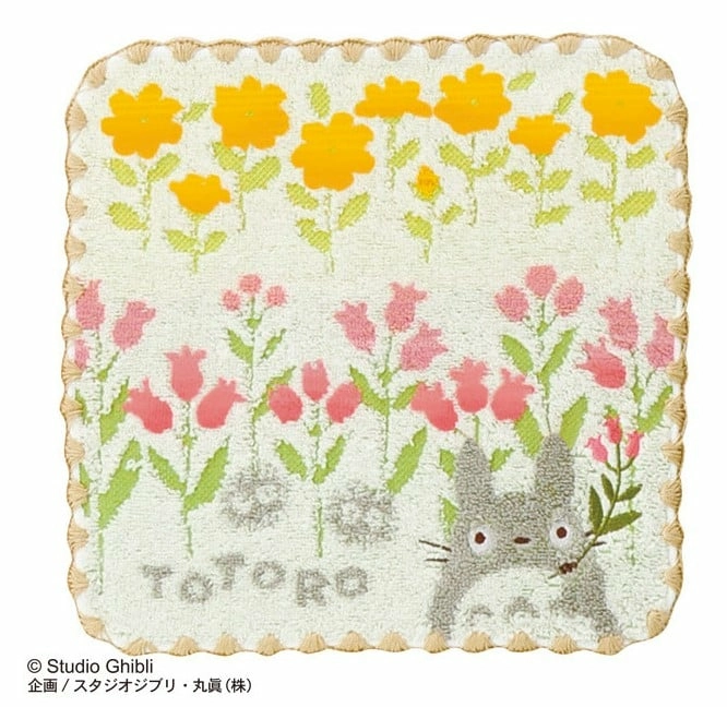 Mon voisin totoro - totoro fleurs sauvages - mini serviette 25x25cm
