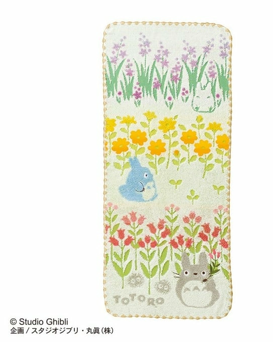 Mon voisin totoro - totoro fleurs sauvages - serviette 34x80cm