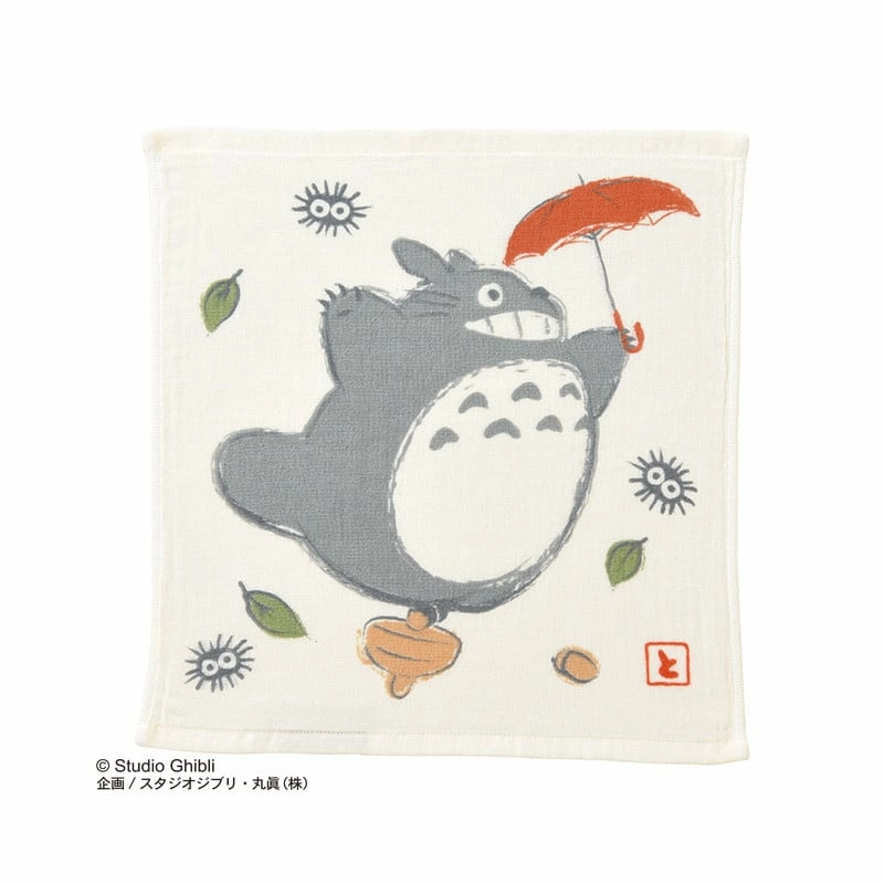 Mon voisin totoro - totoro parapluie - mini serviette imabari 34x36cm
