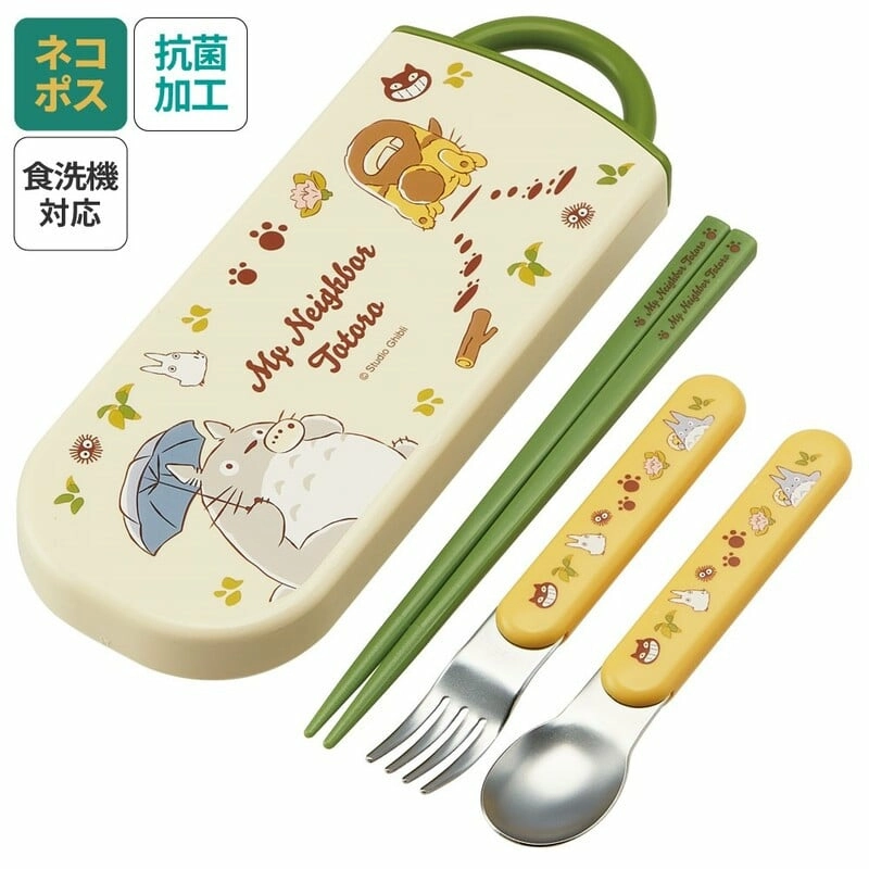 Mon voisin totoro - totoro - set baguettes cuillère et fourchette