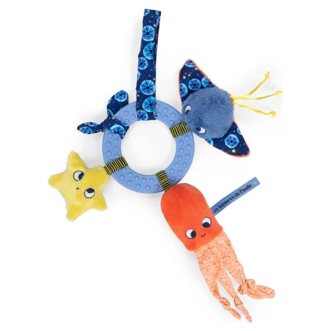 Anneau d'activité - Hochet pour bébé - Poulpe, Raie - Les aventures de Paulie - Moulin Roty