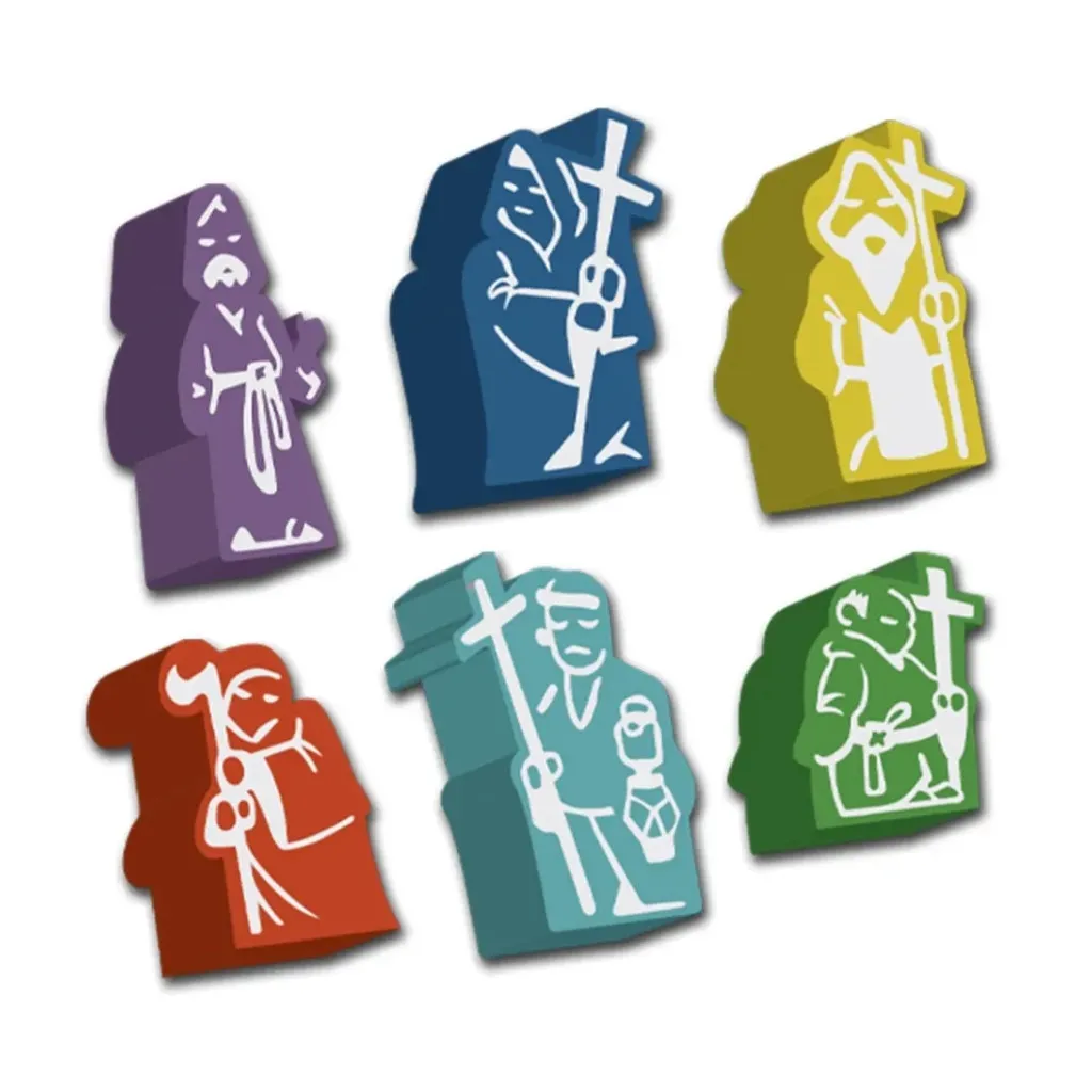 Mystère à l'Abbaye: Set de 6 pions Moines