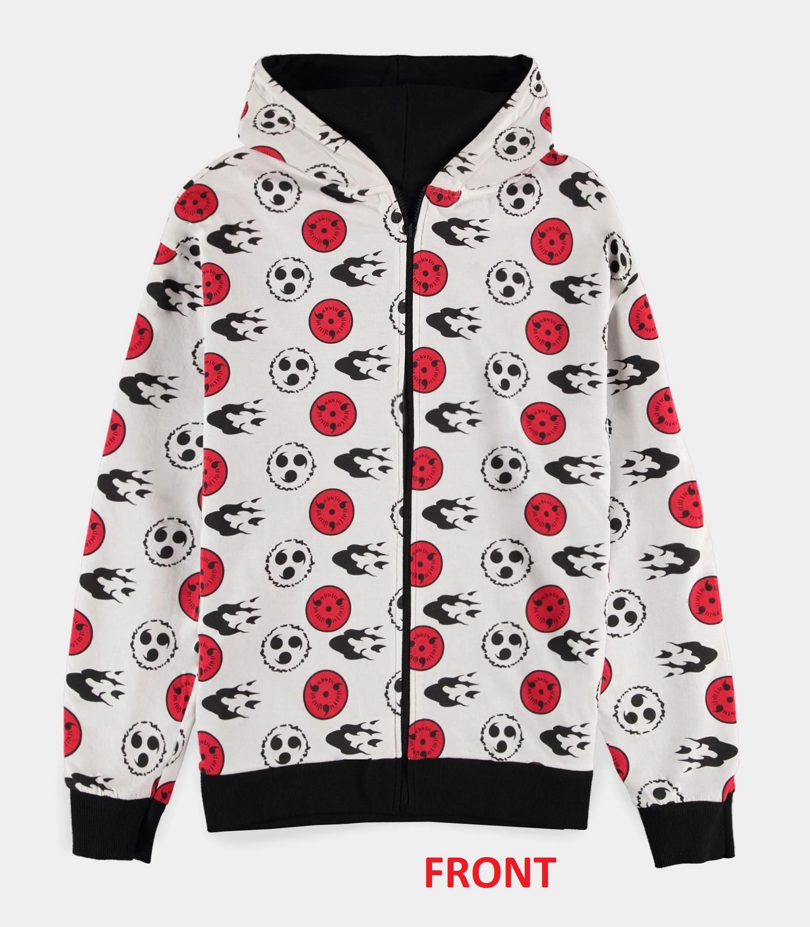 Naruto shippuden - symbols - pull à capuche zipper réversible (l)
