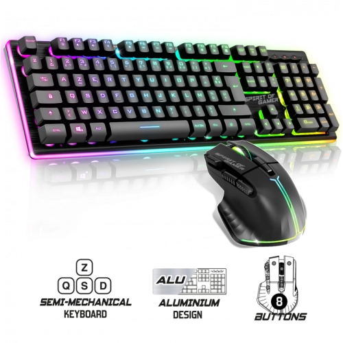 Pack gamer ultimate 600 sans fil noir - clavier / souris