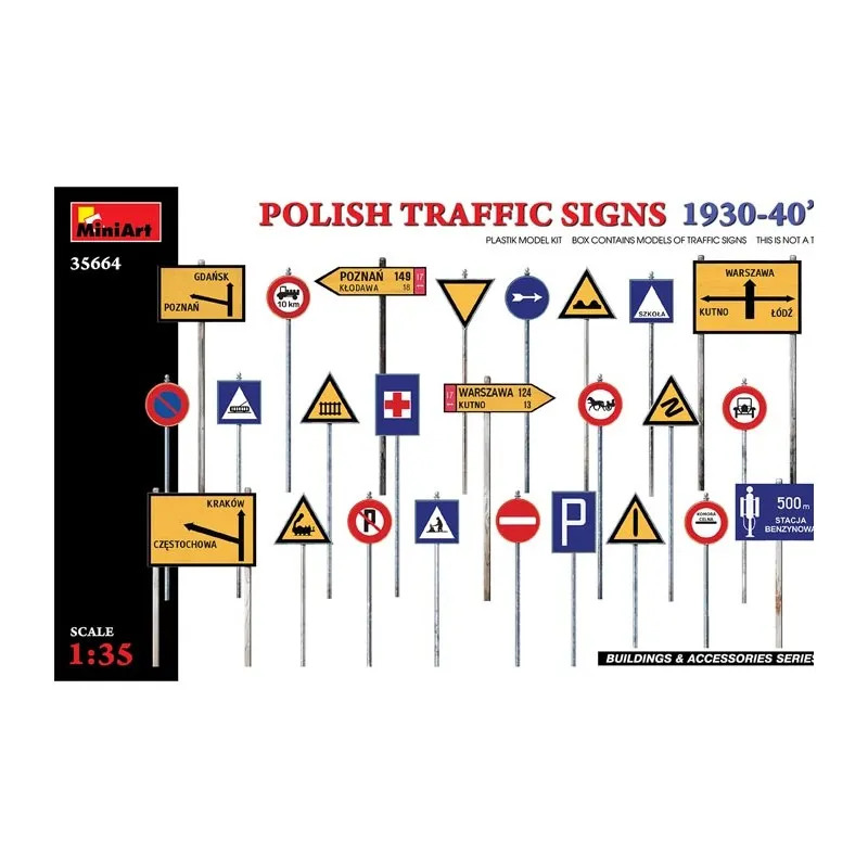 Panneaux de signalisation polonais, années 30-40. MINIART 35664
