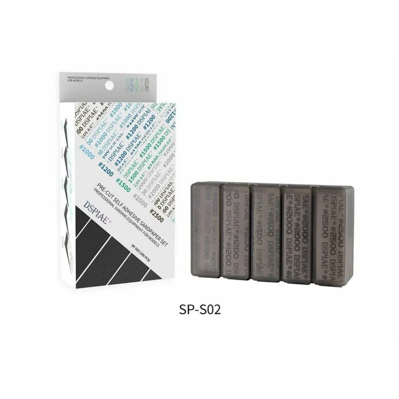 Papier de verre autocollant. Assortiment de grains extra fins (x100). DSPIAE SP-S02
