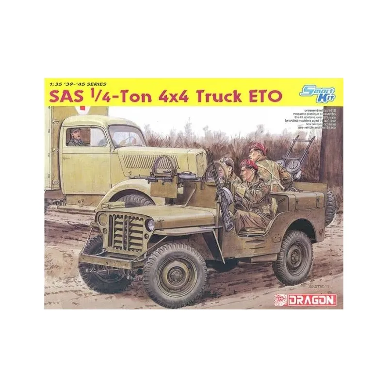 Véhicule SAS 4x4 1/4 tonne. Comprend des figurines. DRAGON 6725