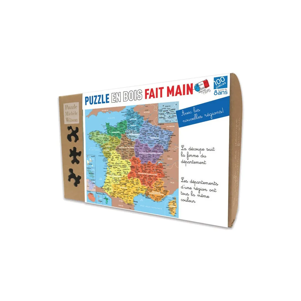 Puzzle Bois Fait Main - Carte de France des Départements