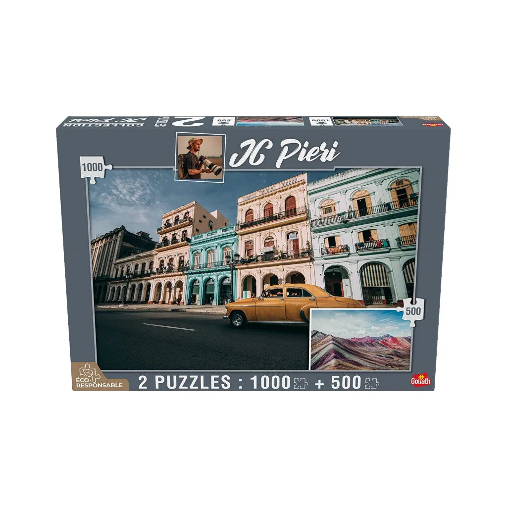 Puzzle JC Pieri - La Havane 1000 pièces et Rainbow Mountain 500 pièces