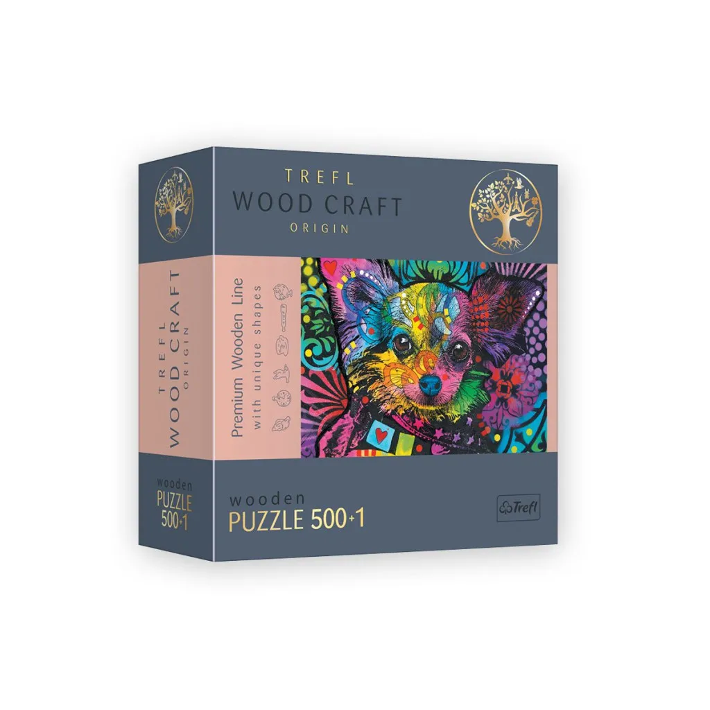Puzzle Wood Craft - Colorful Puppy - 500 Pièces