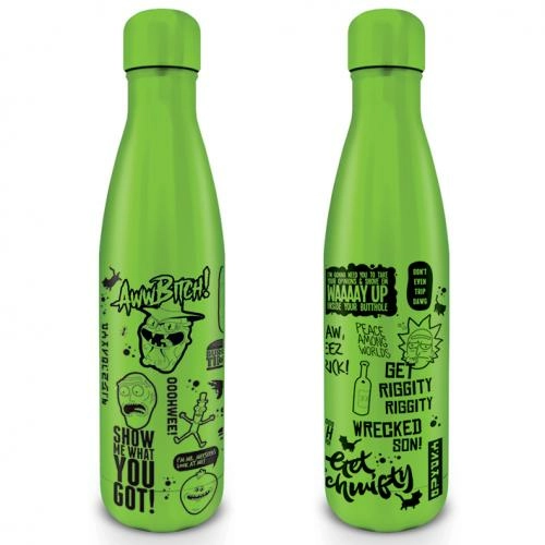 Rick & morty - gourde metal 500 ml - quotes
