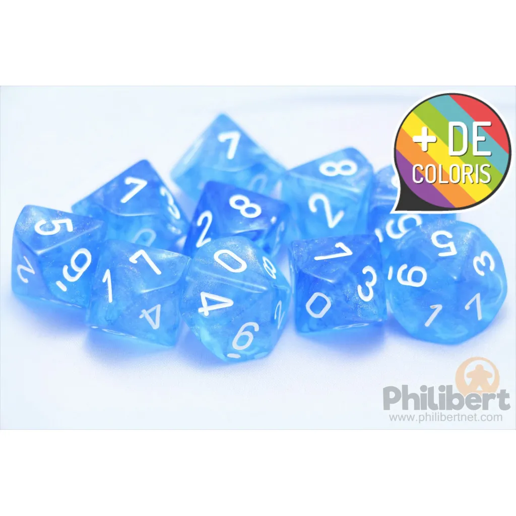 Set de 10 Dés 10 Faces Chessex : Borealis