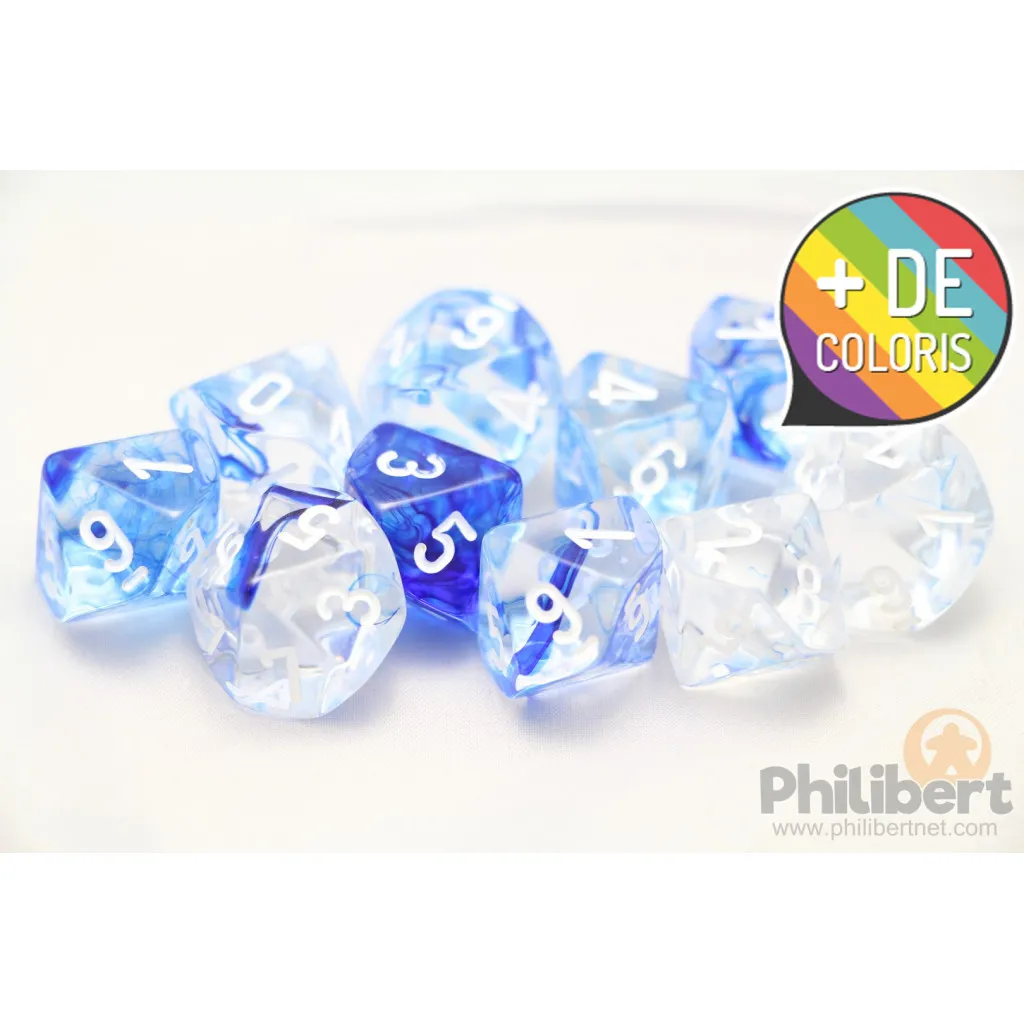 Set de 10 Dés 10 Faces Chessex : Nebula