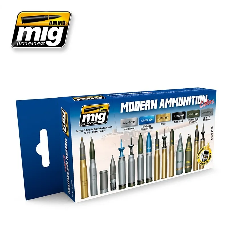 Ensemble de munitions modernes. AMMO MIG JIMENEZ 7129
