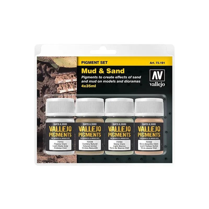 Ensemble de pigments : boue et sable. VALLEJO 73191