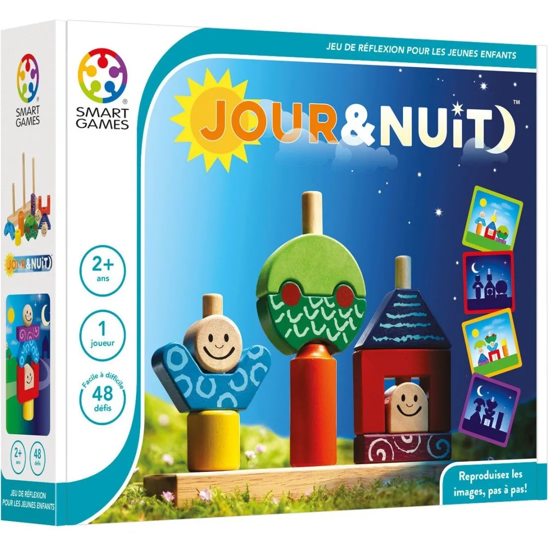 Jour et Nuit - Jeu à empiler et Casse-tête en bois