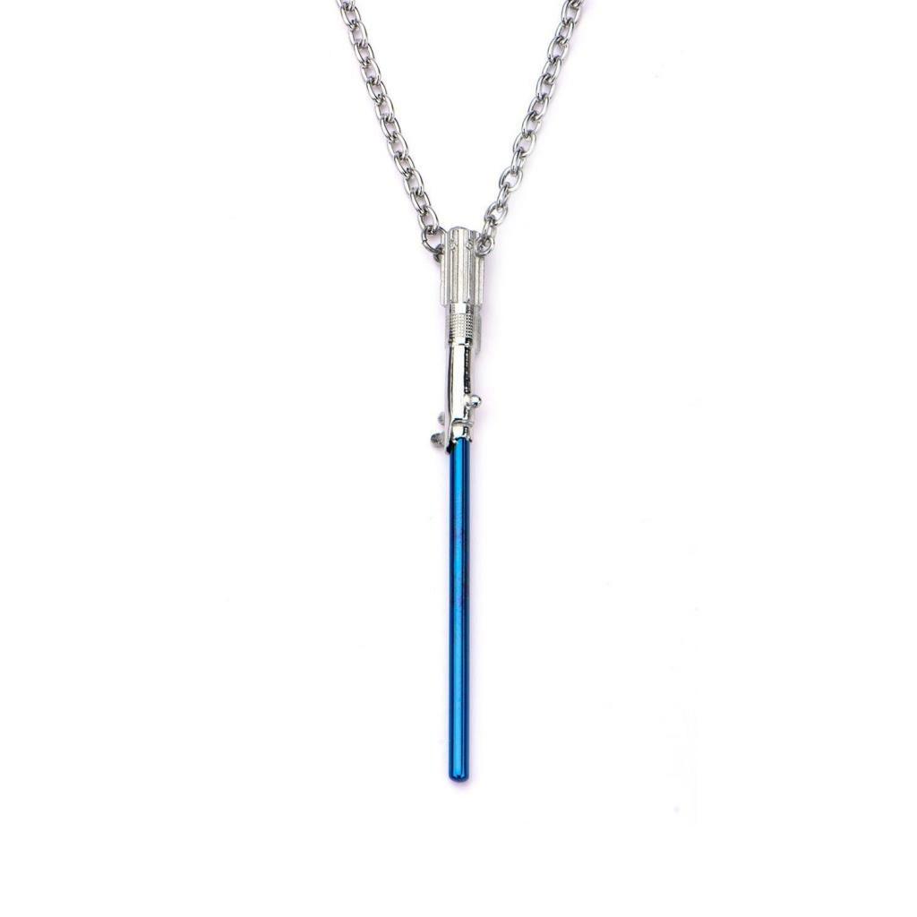 Star wars - stainless steel blue lightsaber pendant necklace