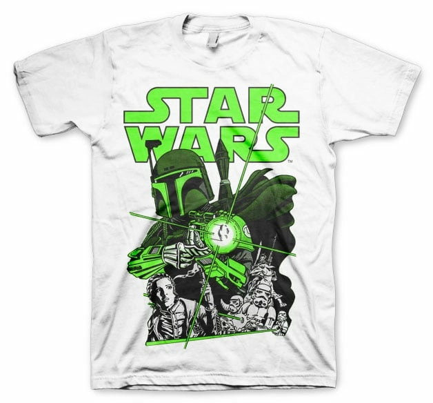 Star wars - t-shirt vintage boba feet - white (l)