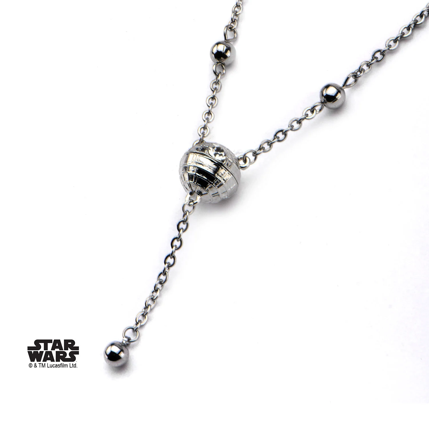 Star wars - woman's stainless steel 3d death star necklace
