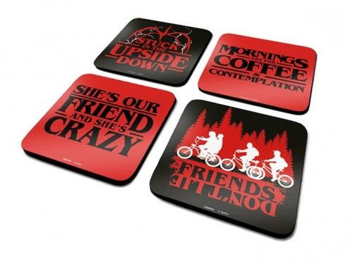 Stranger things - pack de 4 dessous de verre - phrases