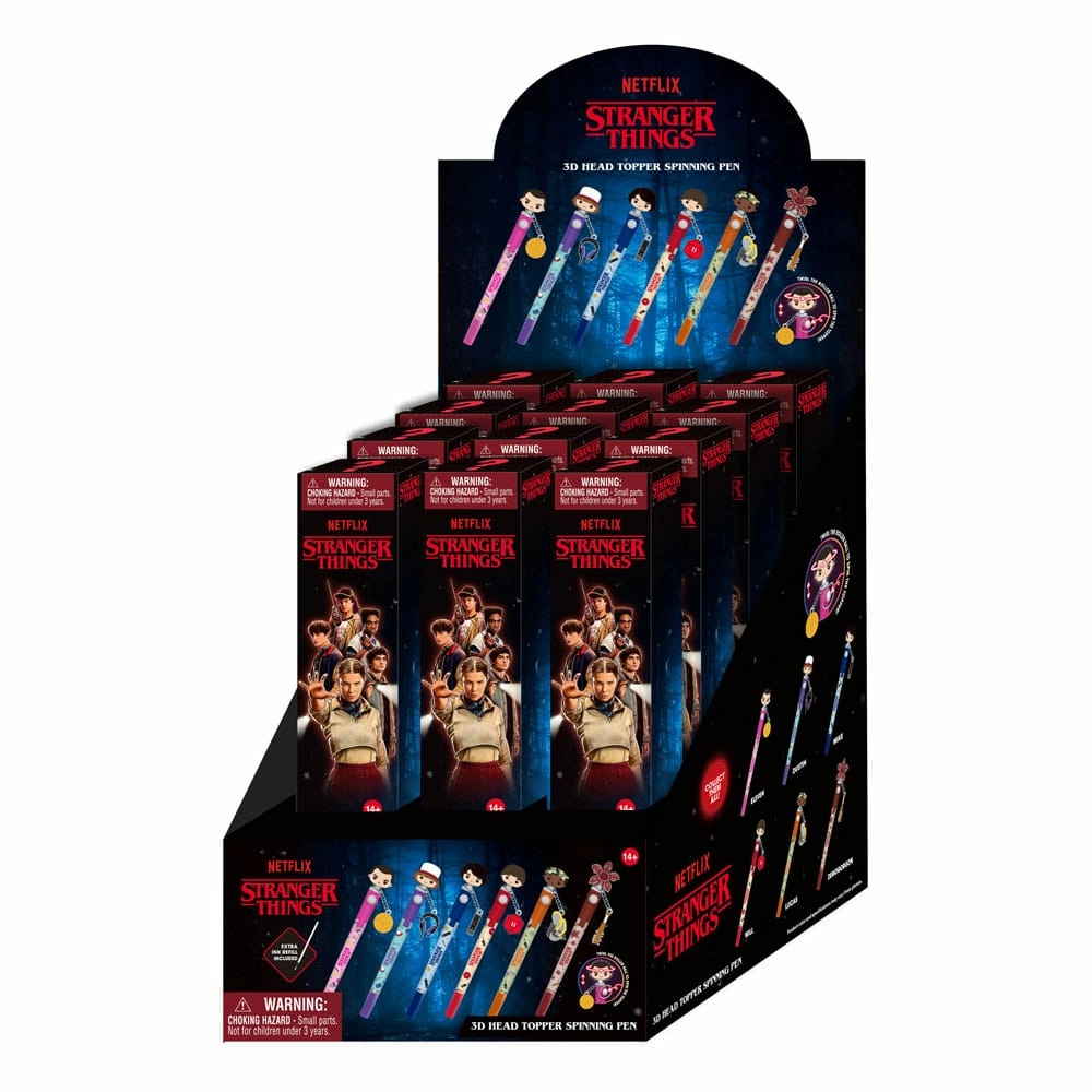 Stranger things stylo 3d head topper spinning pen