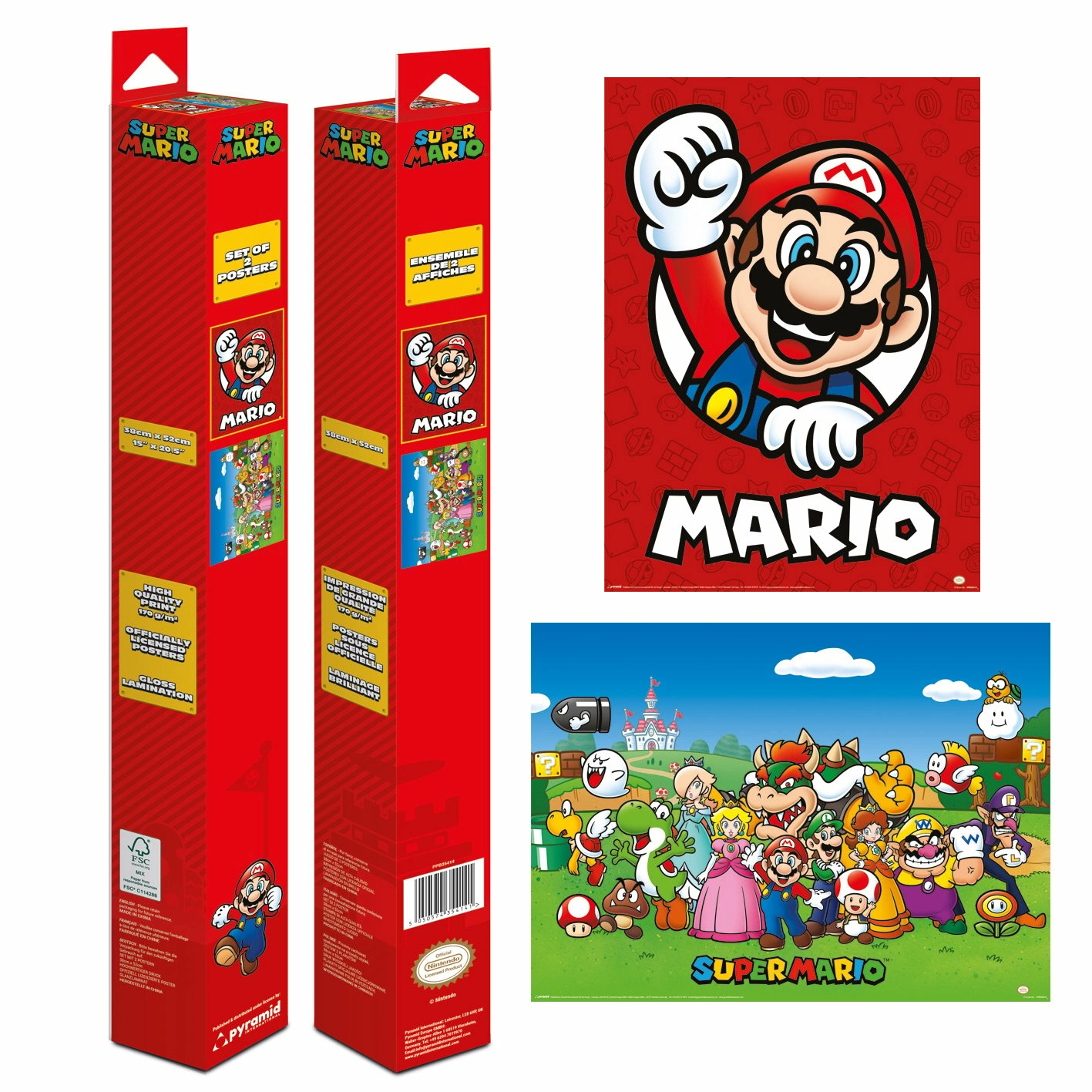 Super mario - set 2 posters 52 x 38cm