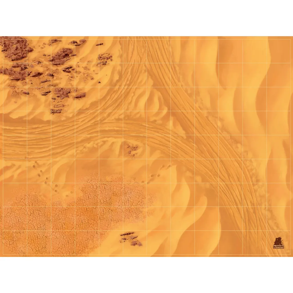 Battlemap Désert 120x90cm avec quadrillage