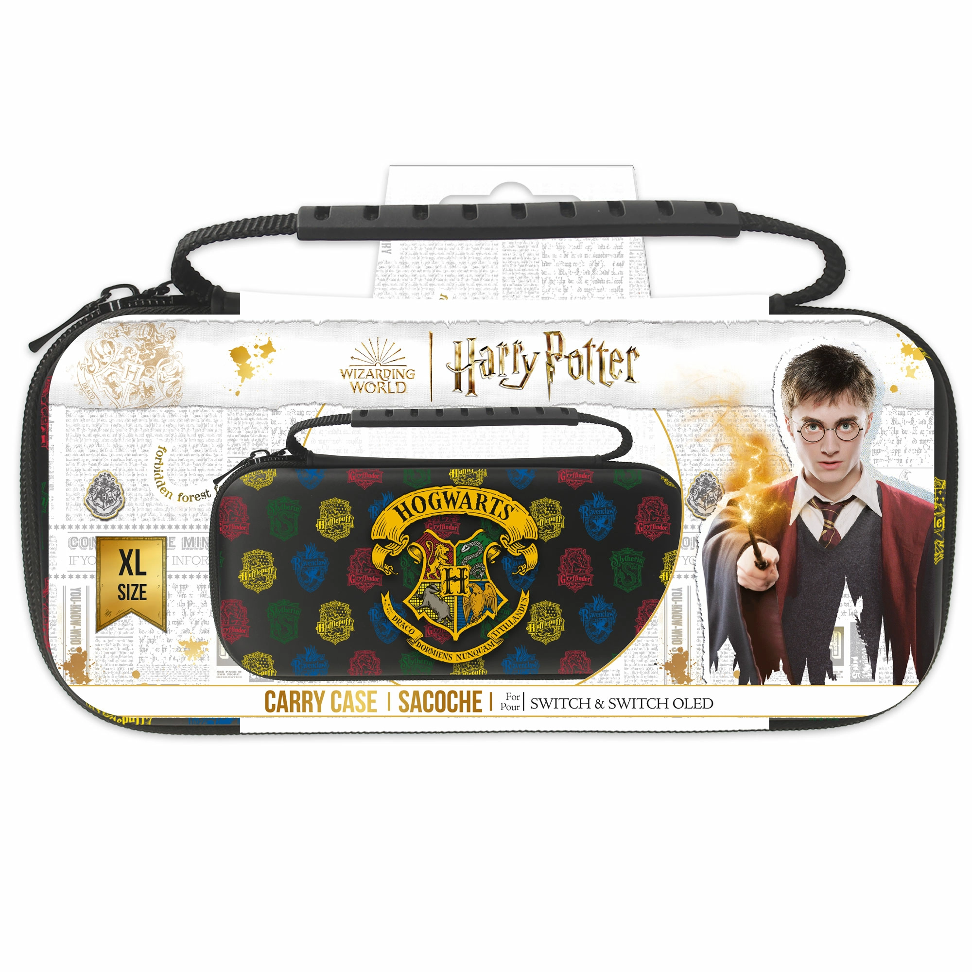 (tarif preco) harry potter - sacoche xl pour switch et switch oled - multicolore - 4 maisons