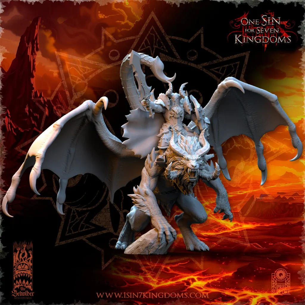 The Beholder Miniatures - Royaumes de la Ruine - Commandant sur Manticore