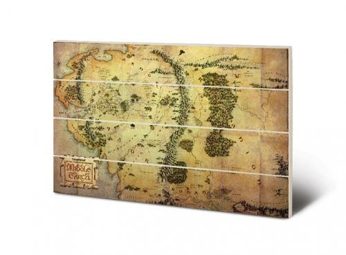 The hobbit - impression sur bois 40x59 - journey map