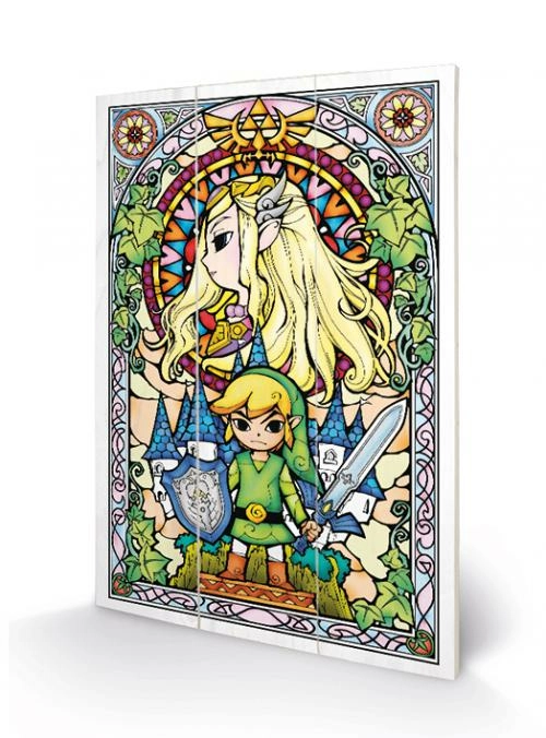 The legend of zelda - impression sur bois 20x29.5 - stained glass