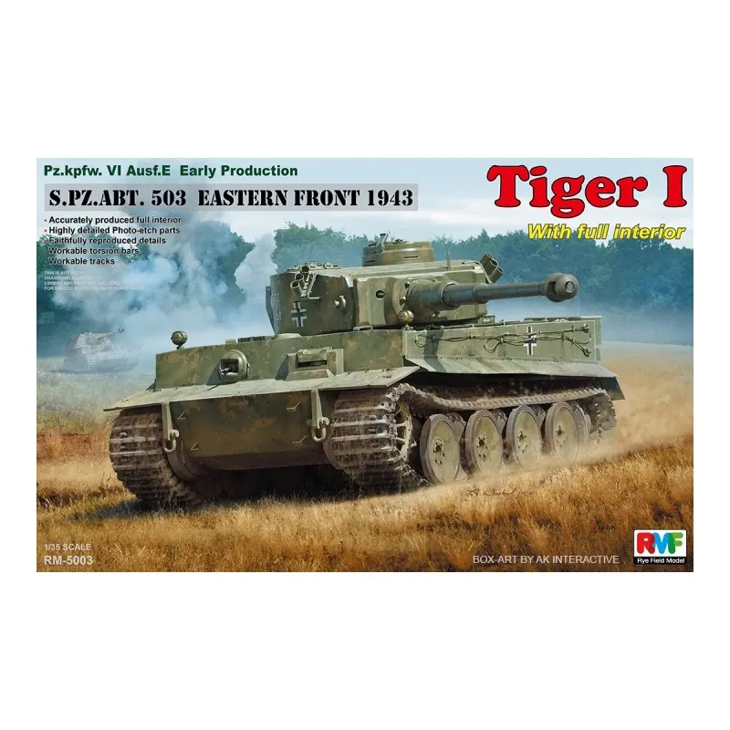 Tiger I, première production. Intérieur complet. RYE FIELD MODEL 5003