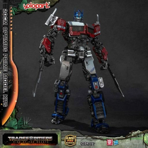 Transformers: rise of the beasts figurine plastic model kit amk pro series optimus prime (oversea version) 20 cm